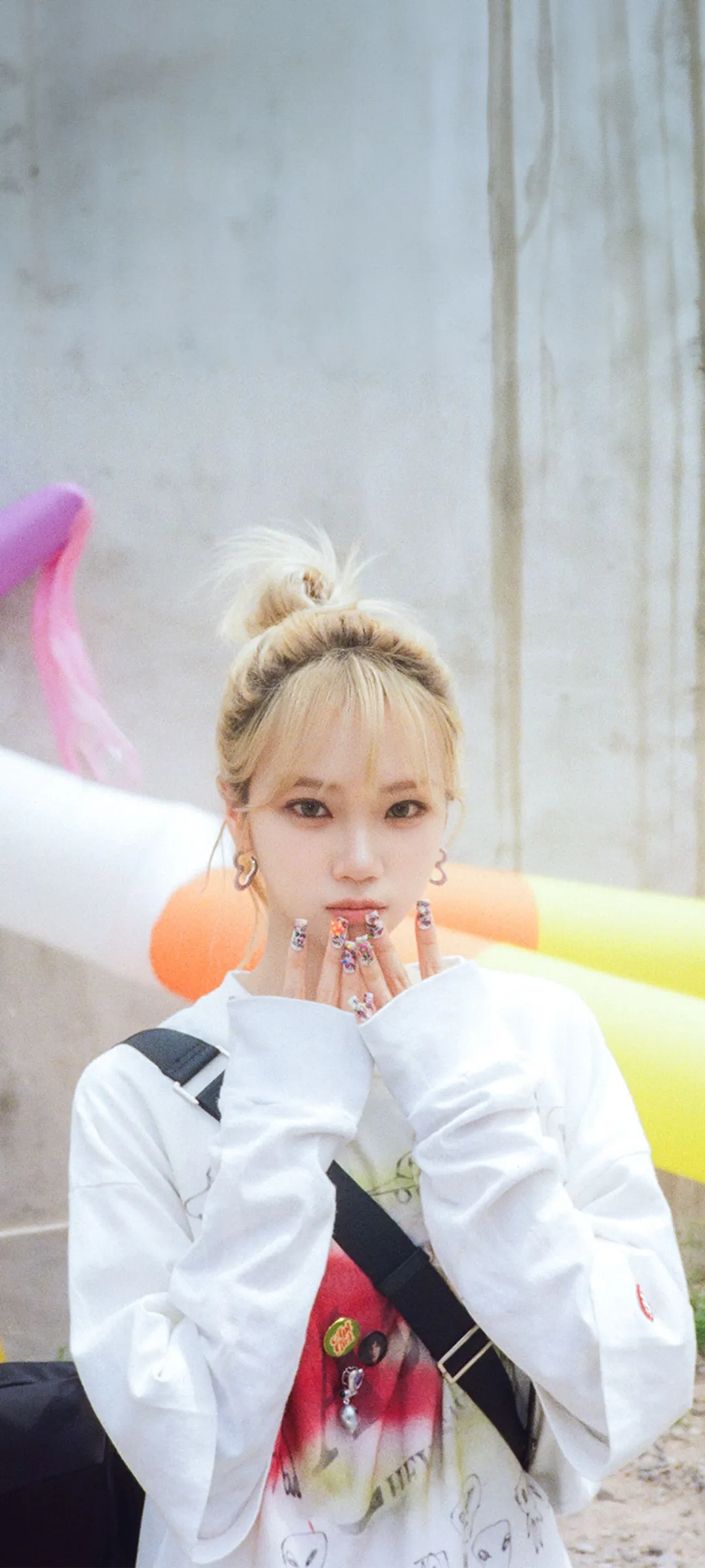 Kim Chae-won lock screen phone wallpaper 4K HD download — IZ*ONE, LE SSERAFIM