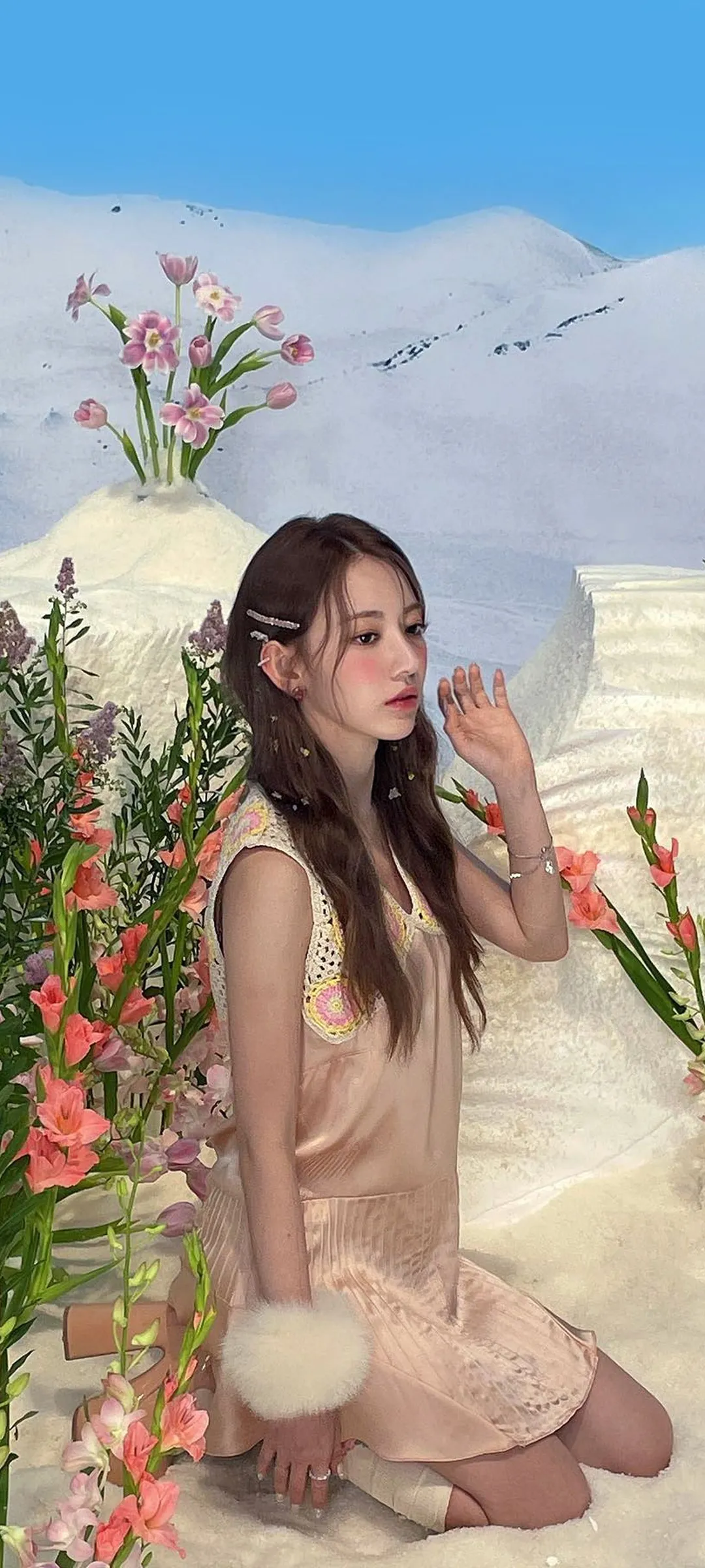 Fond d'écran de verrouillage mobile Sakura Miyawaki 4K HD télécharger — IZ*ONE, LE SSERAFIM