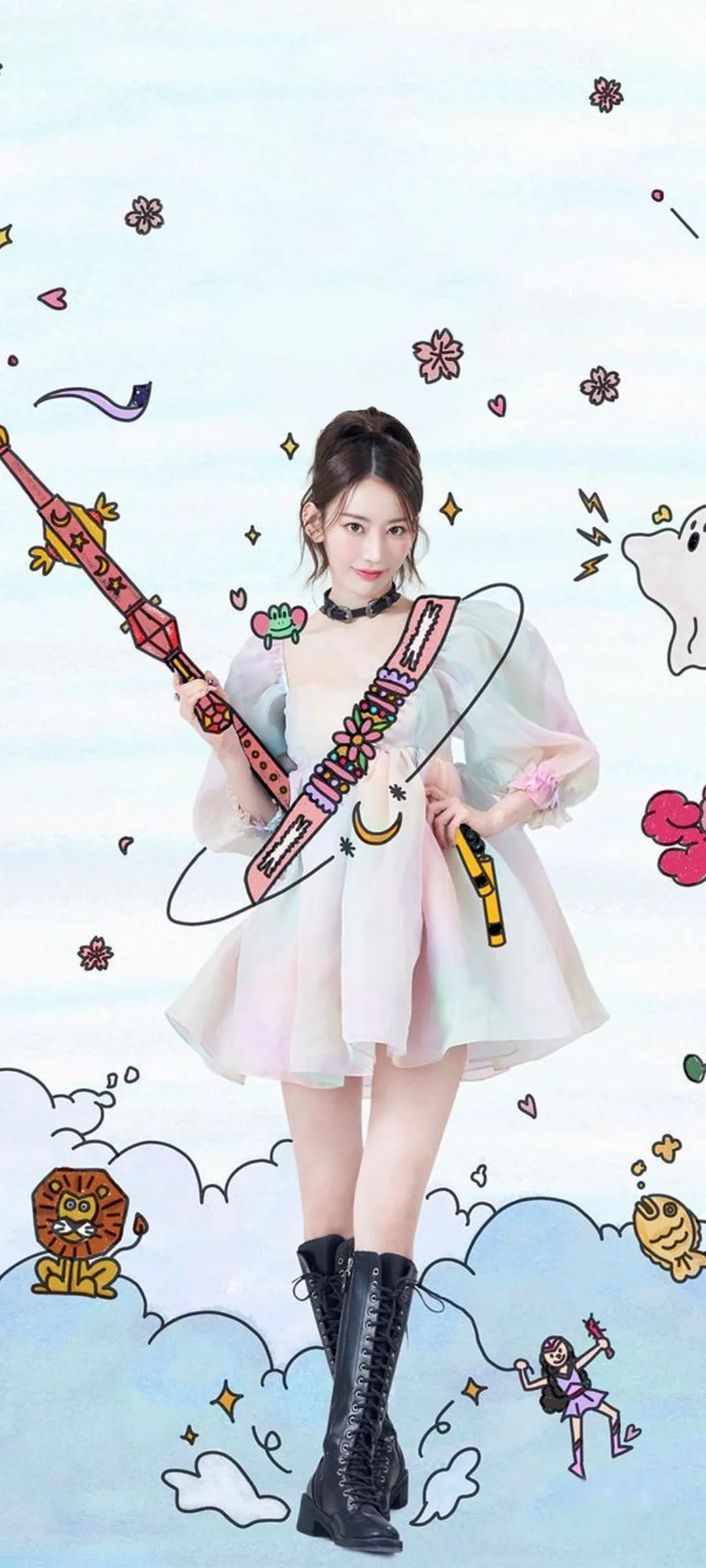 Fond d'écran de verrouillage mobile Sakura Miyawaki FEARLESS 4K HD télécharger — IZ*ONE, LE SSERAFIM