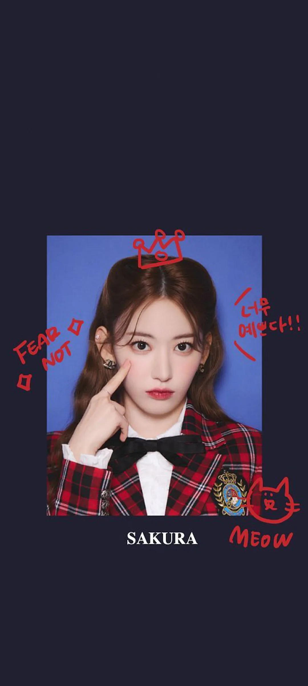 Fond d'écran de verrouillage mobile Sakura Miyawaki 4K HD télécharger — IZ*ONE, LE SSERAFIM