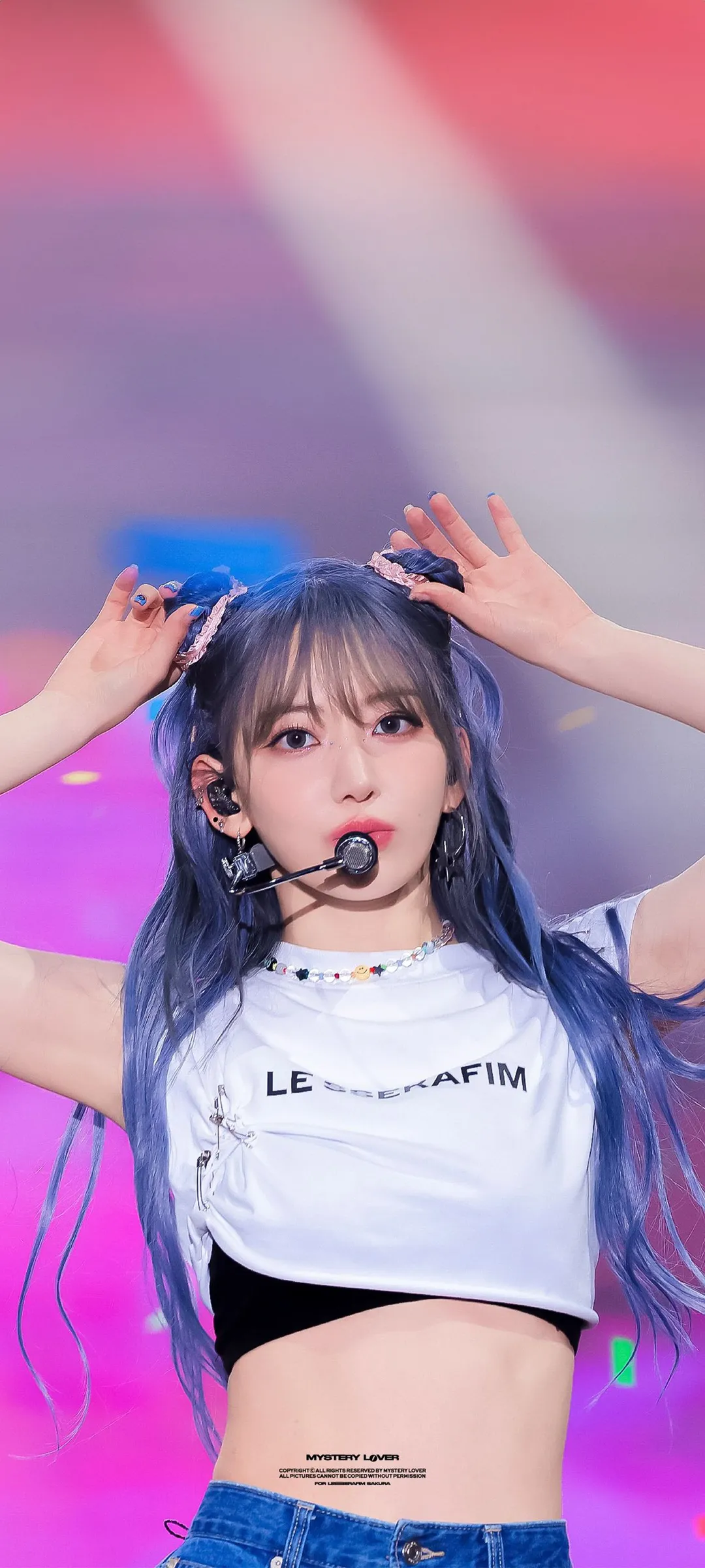 Fond d'écran de verrouillage mobile Sakura Miyawaki 4K HD télécharger — IZ*ONE, LE SSERAFIM