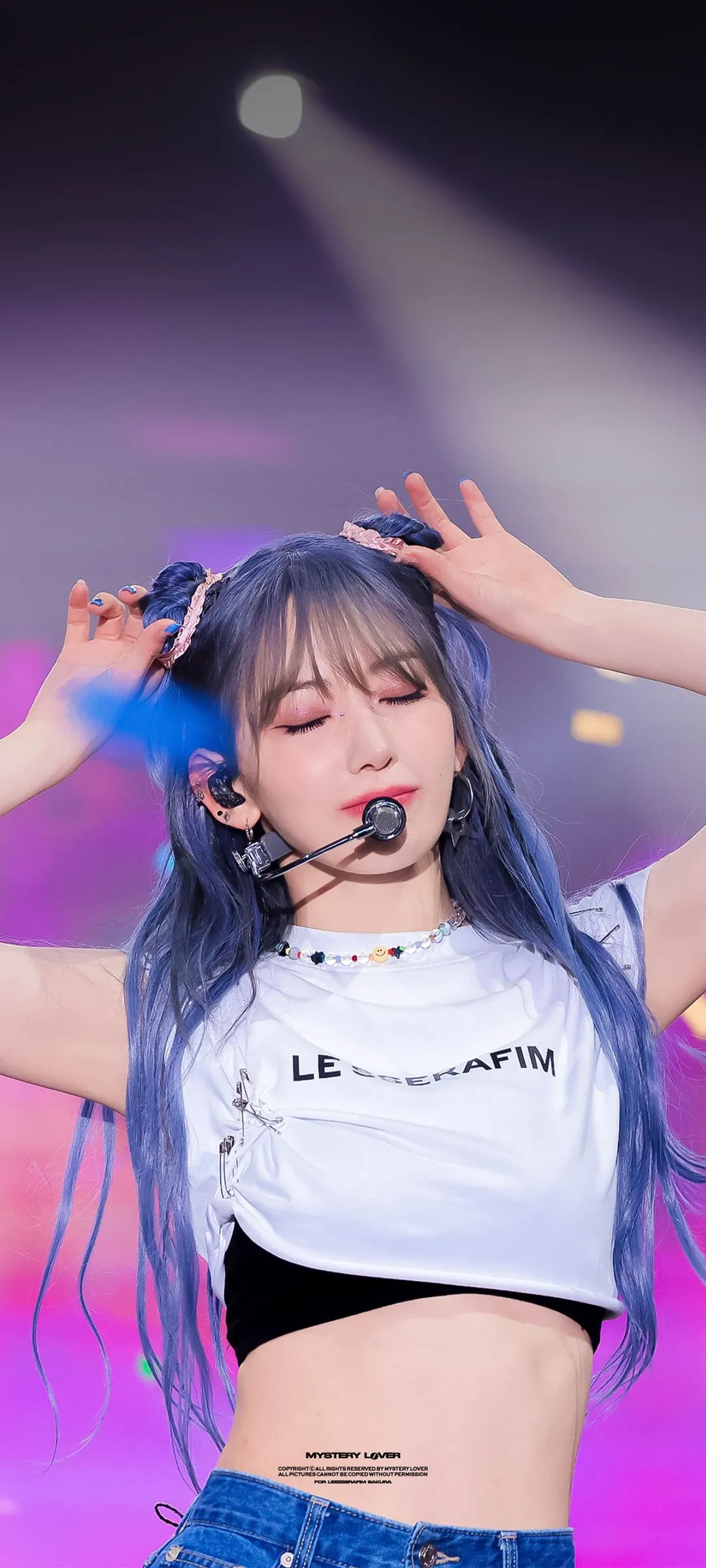 Fond d'écran de verrouillage mobile Sakura Miyawaki 4K HD télécharger — IZ*ONE, LE SSERAFIM