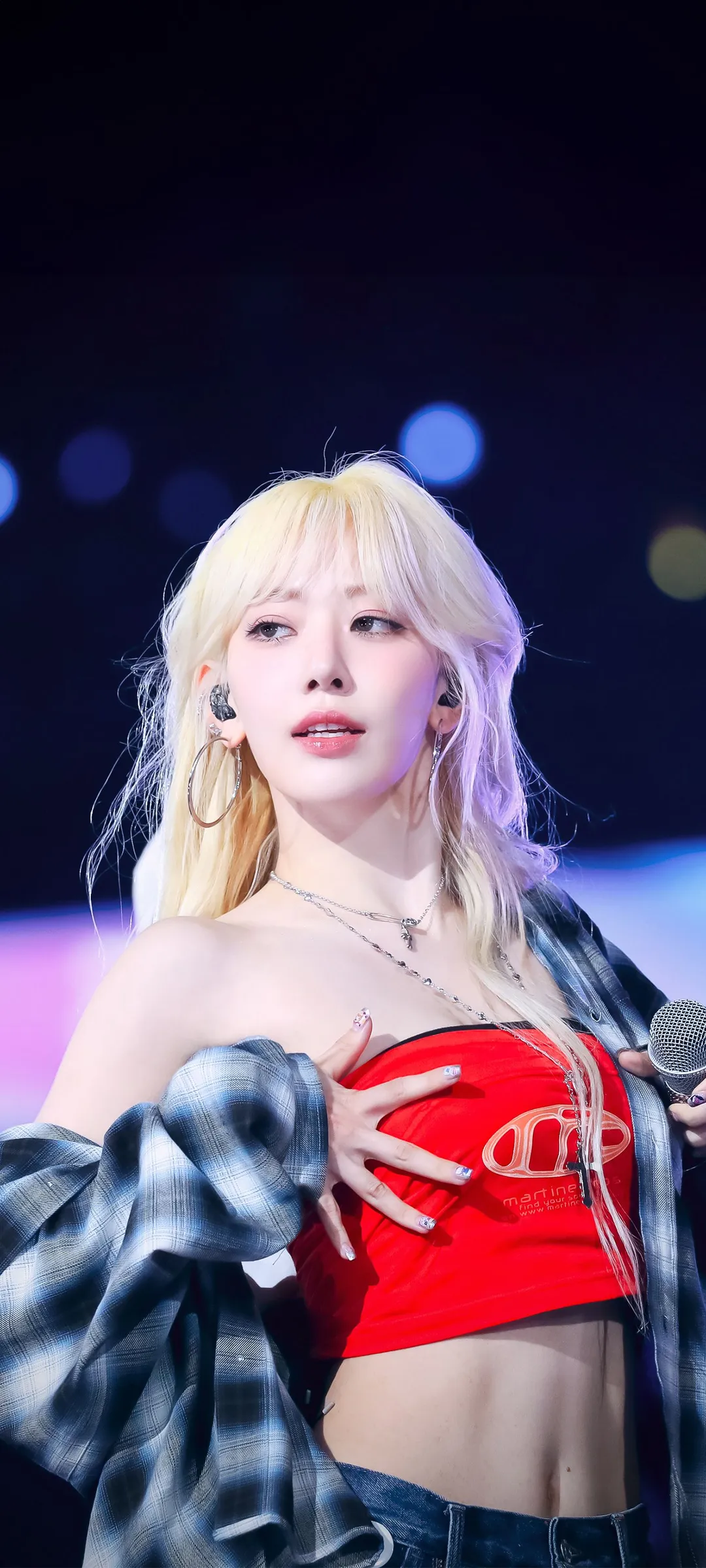 Fond d'écran de verrouillage mobile Sakura Miyawaki 4K HD télécharger — IZ*ONE, LE SSERAFIM