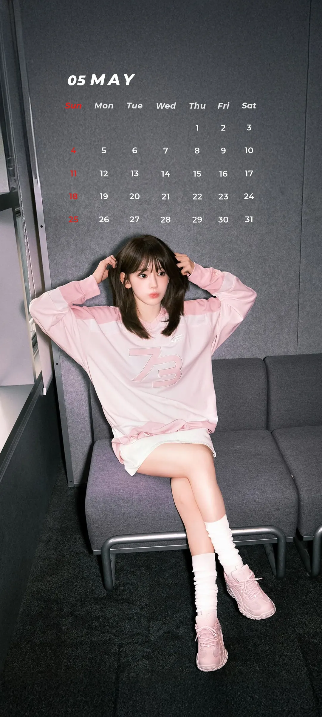 Fond d'écran de verrouillage mobile Sakura Miyawaki 4K HD télécharger — IZ*ONE, LE SSERAFIM