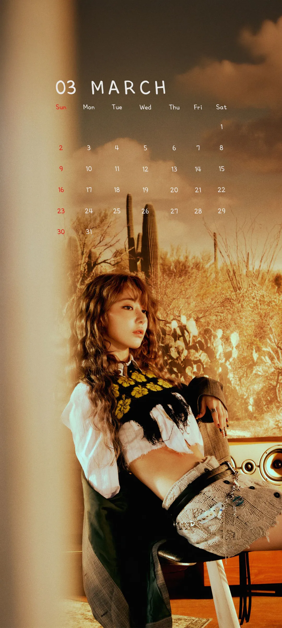 Fond d'écran de verrouillage mobile Sakura Miyawaki 4K HD télécharger — IZ*ONE, LE SSERAFIM