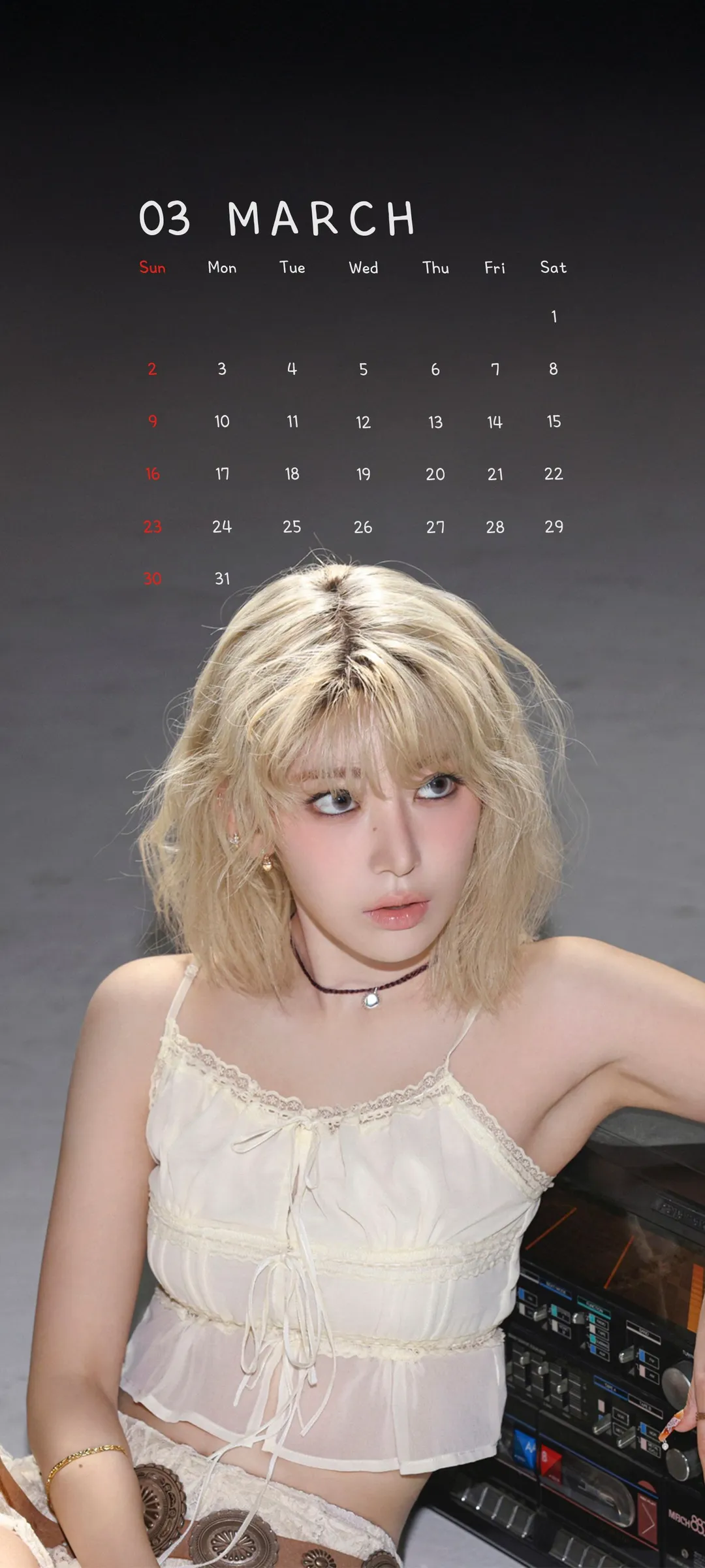 Fond d'écran de verrouillage mobile Sakura Miyawaki 4K HD télécharger — IZ*ONE, LE SSERAFIM