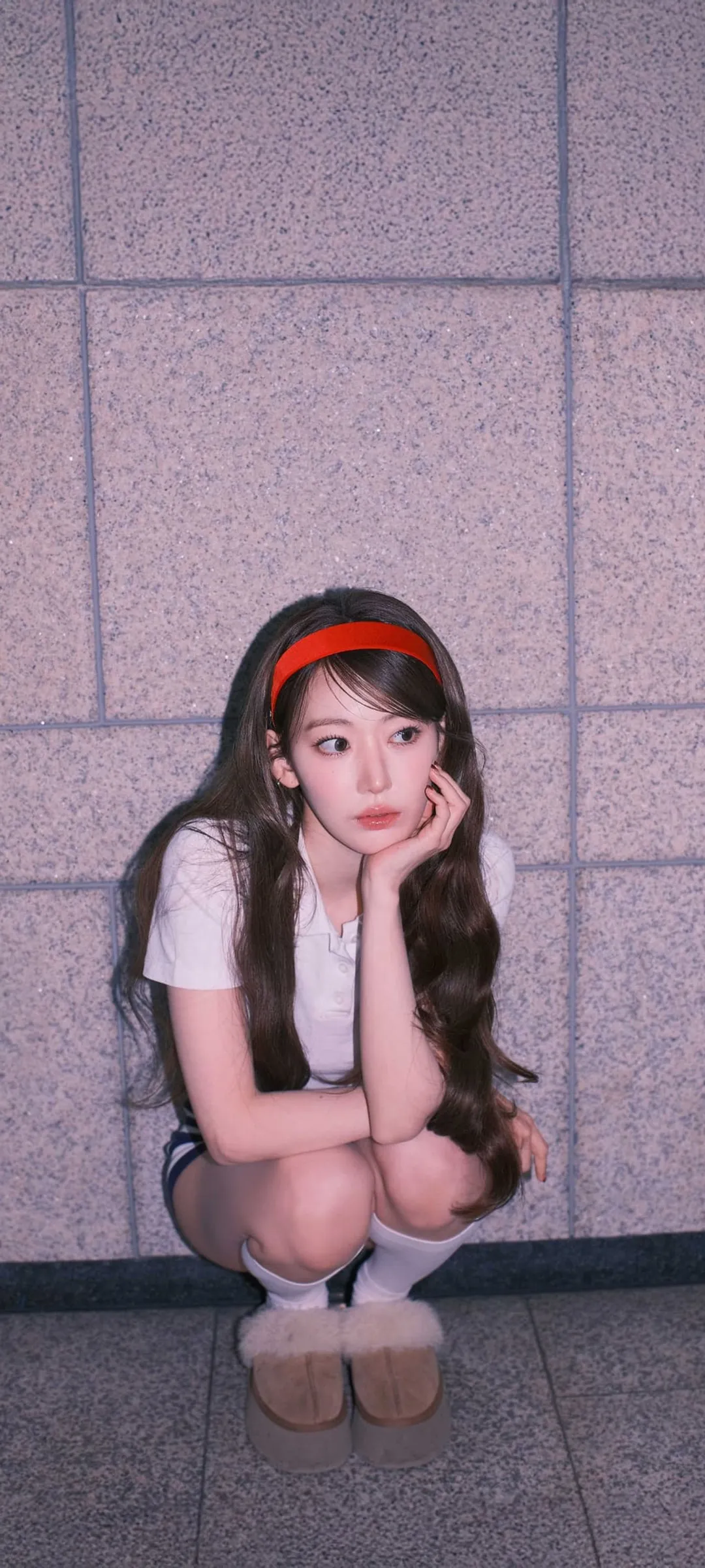 Fond d'écran de verrouillage mobile Sakura Miyawaki 4K HD télécharger — IZ*ONE, LE SSERAFIM