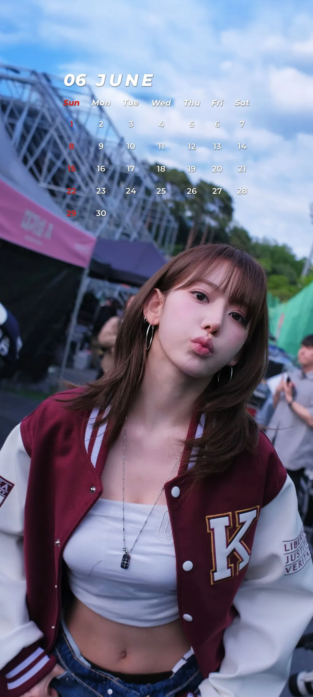 Fond d'écran de verrouillage mobile Sakura Miyawaki 4K HD télécharger — IZ*ONE, LE SSERAFIM
