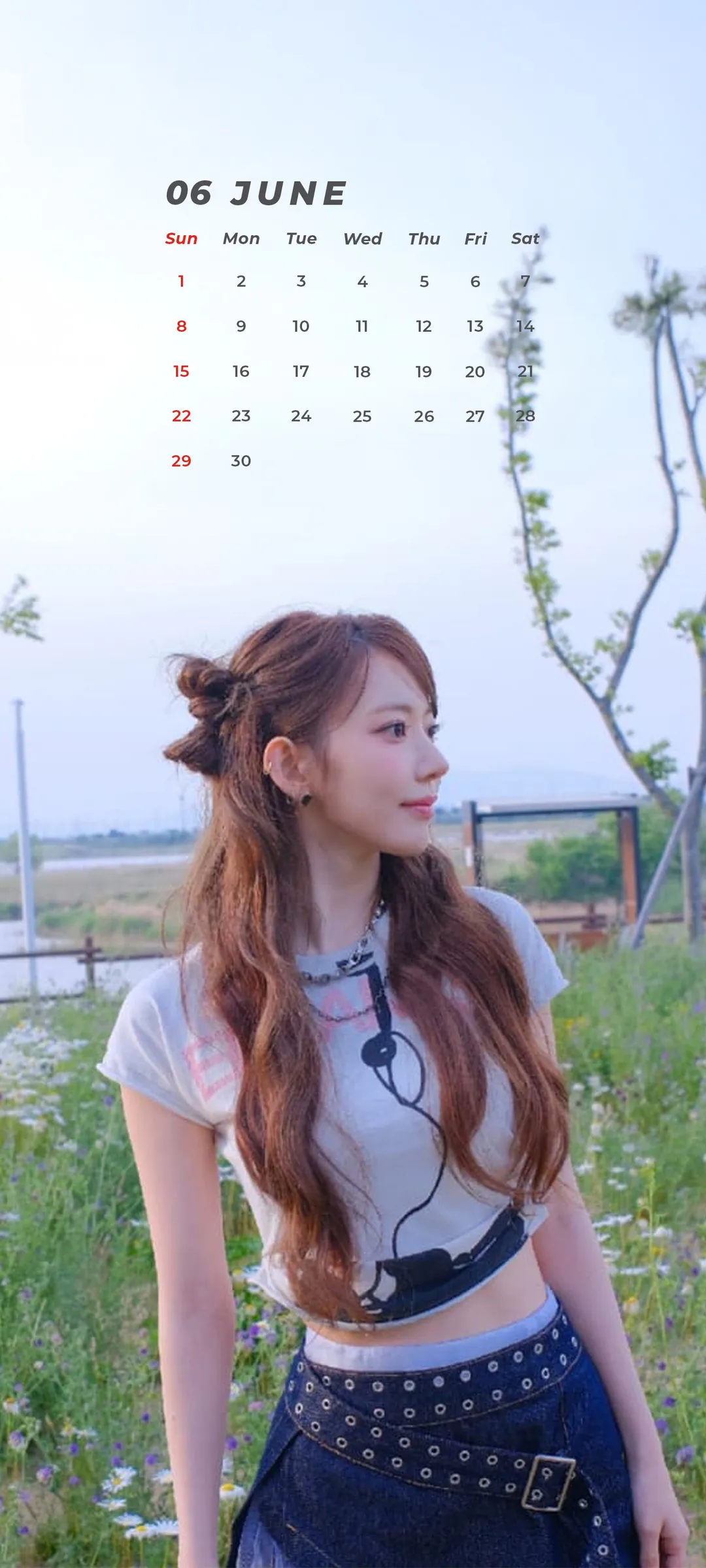 Fond d'écran de verrouillage mobile Sakura Miyawaki 4K HD télécharger — IZ*ONE, LE SSERAFIM
