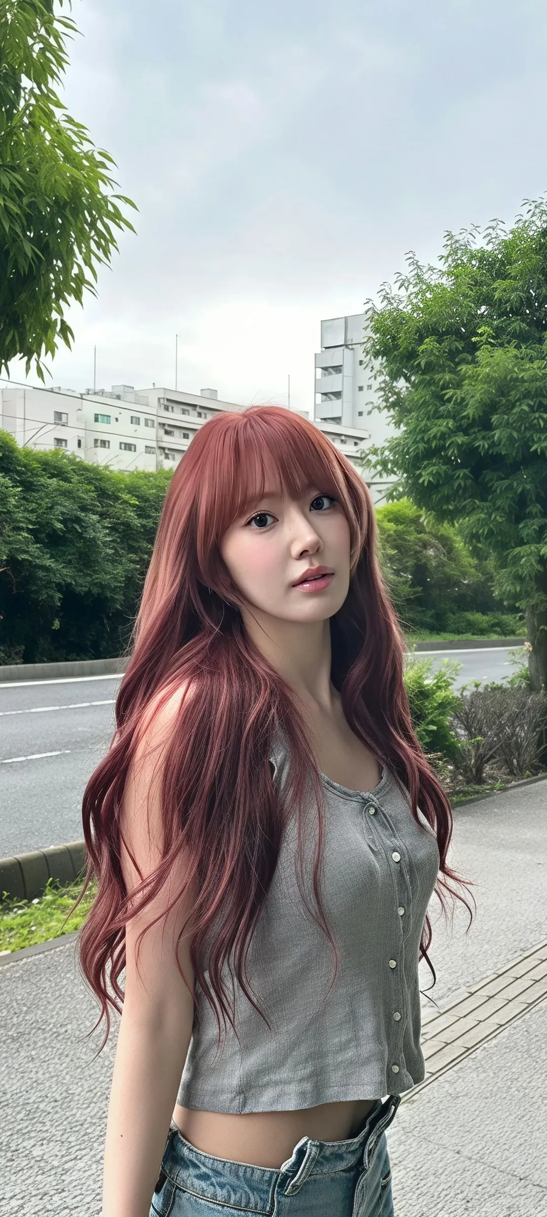 Fond d'écran de verrouillage mobile Sakura Miyawaki 4K HD télécharger — IZ*ONE, LE SSERAFIM