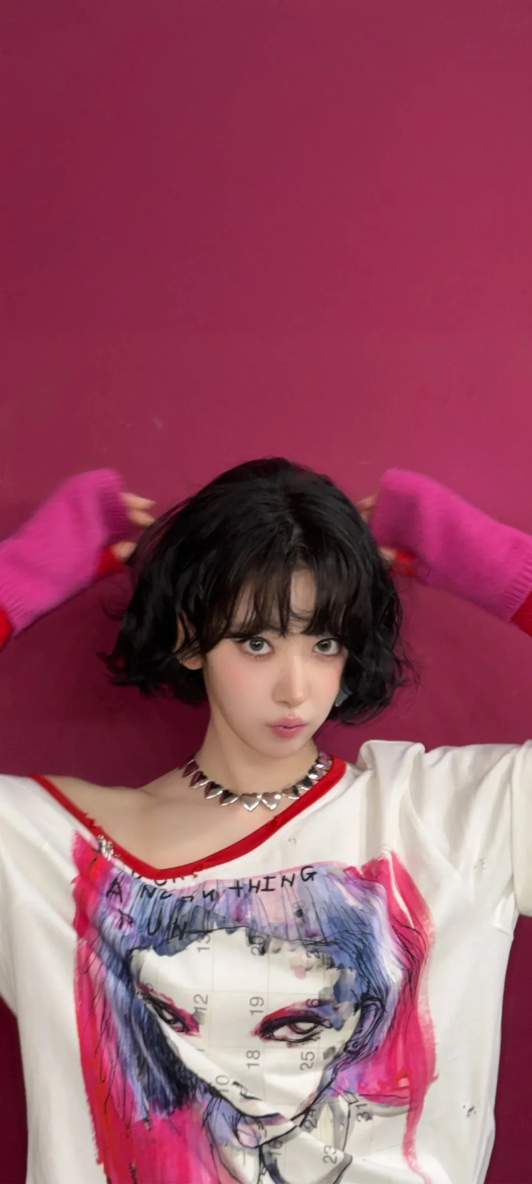 Fond d'écran de verrouillage mobile Sakura Miyawaki 4K HD télécharger — IZ*ONE, LE SSERAFIM