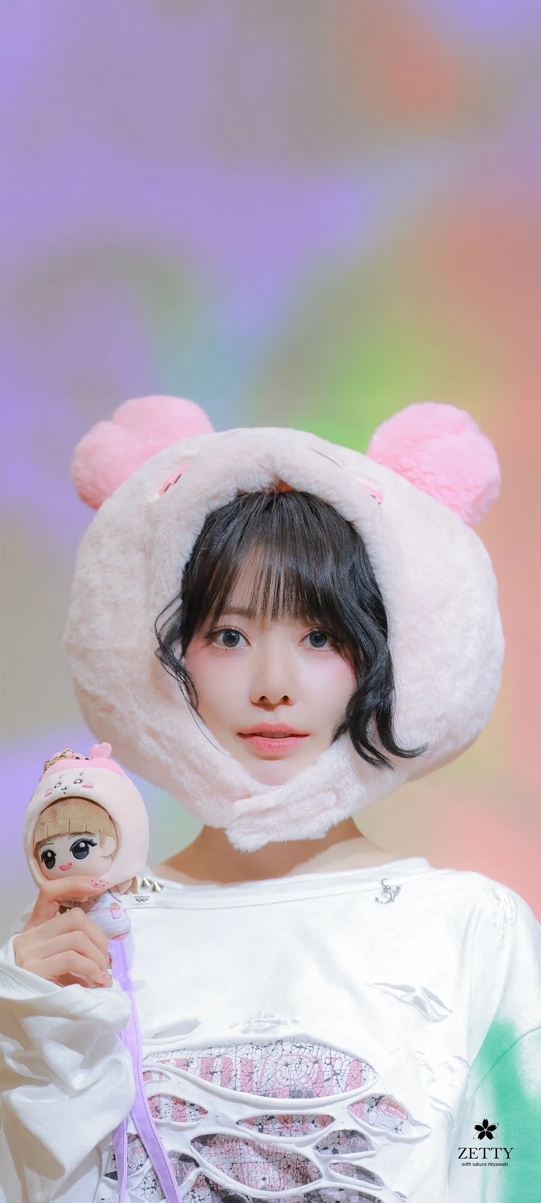 Fond d'écran de verrouillage mobile Sakura Miyawaki 4K HD télécharger — IZ*ONE, LE SSERAFIM