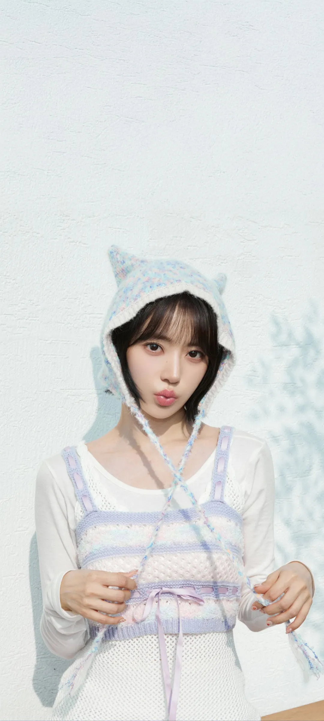 Fond d'écran de verrouillage mobile Sakura Miyawaki 4K HD télécharger — IZ*ONE, LE SSERAFIM